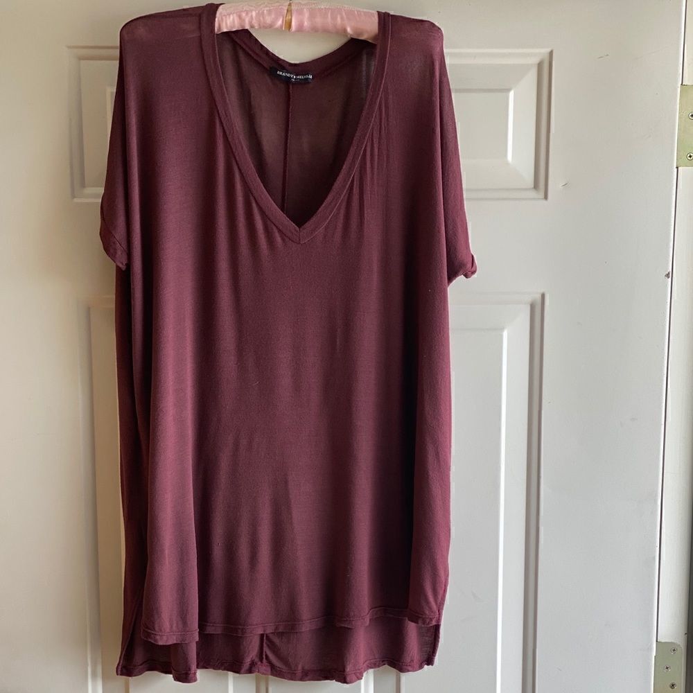 Brandy Melville Maroon Long Tee